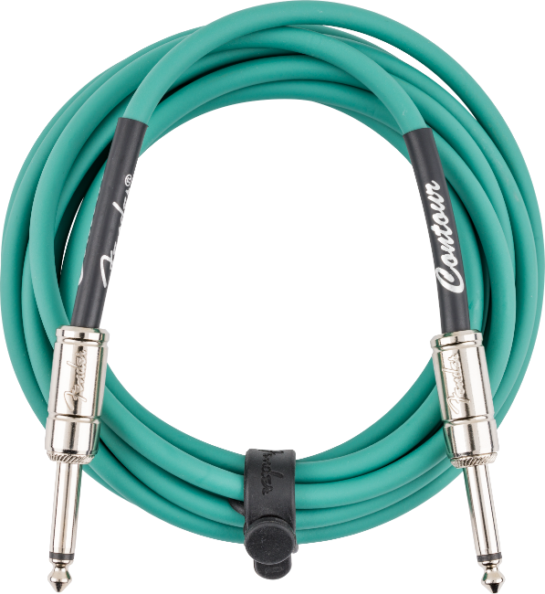 Fender Contour Series Guitar/Instrument Cable, Straight, 10' ft, Sherwood Green
