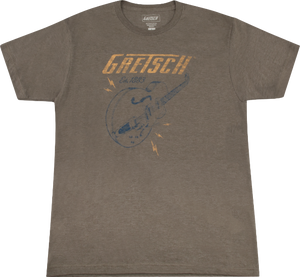 Gretsch Guitars Lighting Bolt Graphic T-Shirt, Brown, S, SMALL