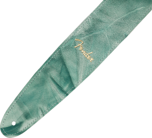 Genuine Fender Tie Dye Leather Guitar Strap, Green, 2" Wide