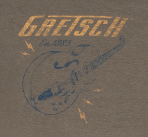 Gretsch Guitars Lighting Bolt Graphic T-Shirt, Brown, S, SMALL
