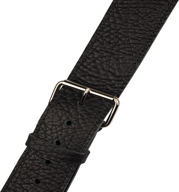 Jackson LEATHER Shark Fin Pattern Guitar Strap, Red and Black, 2" Wide