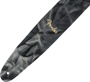 Genuine Fender Tie Dye Leather Guitar Strap, Black, 2" Wide