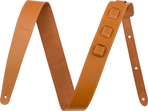 Genuine Fender 2'' Essentials Leather Guitar Strap, Tan, 099-0642-120