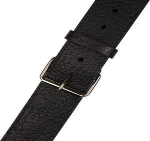 Jackson LEATHER Shark Fin Pattern Guitar Strap, Black and White, 2" Wide