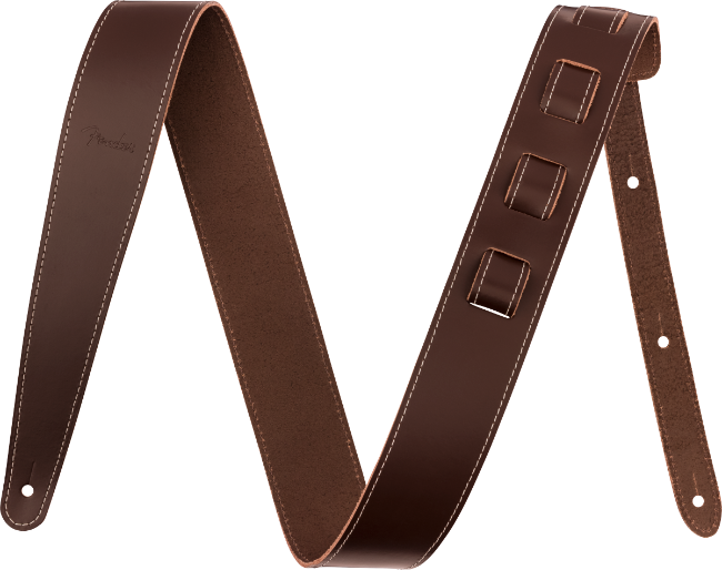 Genuine Fender 2'' Essentials Leather Guitar Strap, Brown 099-0642-121