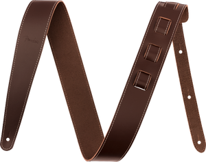 Genuine Fender 2'' Essentials Leather Guitar Strap, Brown 099-0642-121