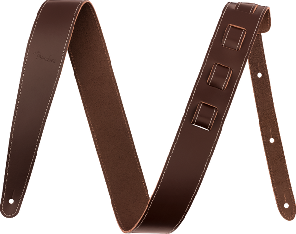 Genuine Fender 2'' Essentials Leather Guitar Strap, Brown 099-0642-121
