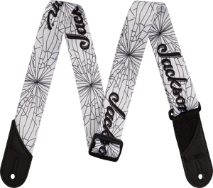 Jackson Cracked Mirror Guitar Strap, Adjustable, White, 2" Wide