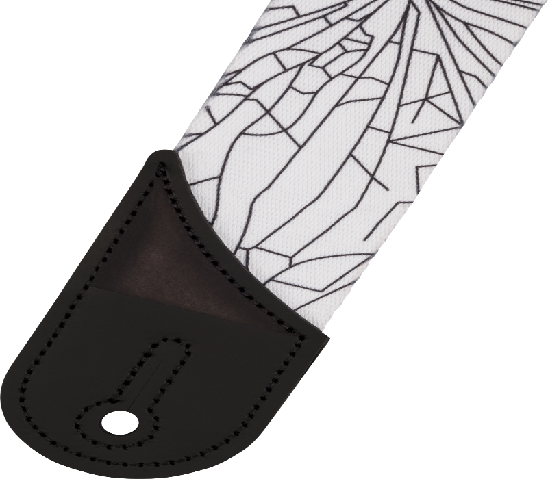 Jackson Cracked Mirror Guitar Strap, Adjustable, White, 2" Wide