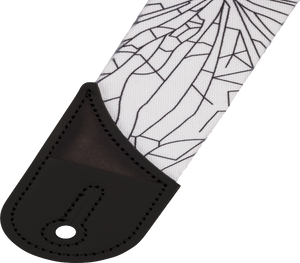 Jackson Cracked Mirror Guitar Strap, Adjustable, White, 2" Wide