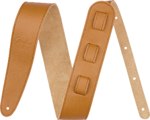Genuine Fender Limited Edition Leather Guitar Strap, 2.5" Wide - LAUREL TAN