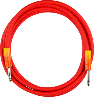 Genuine Fender Ombré Instrument Guitar Cable, Straight, 10', Tequila Sunrise
