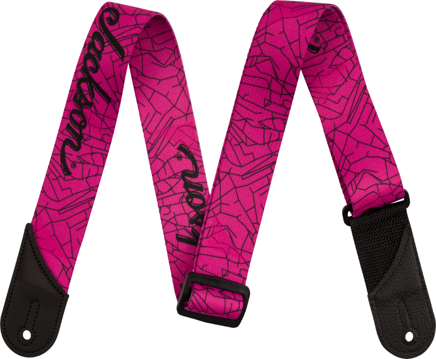 Jackson Cracked Mirror Guitar Strap, Adjustable, Pink, 2" Wide