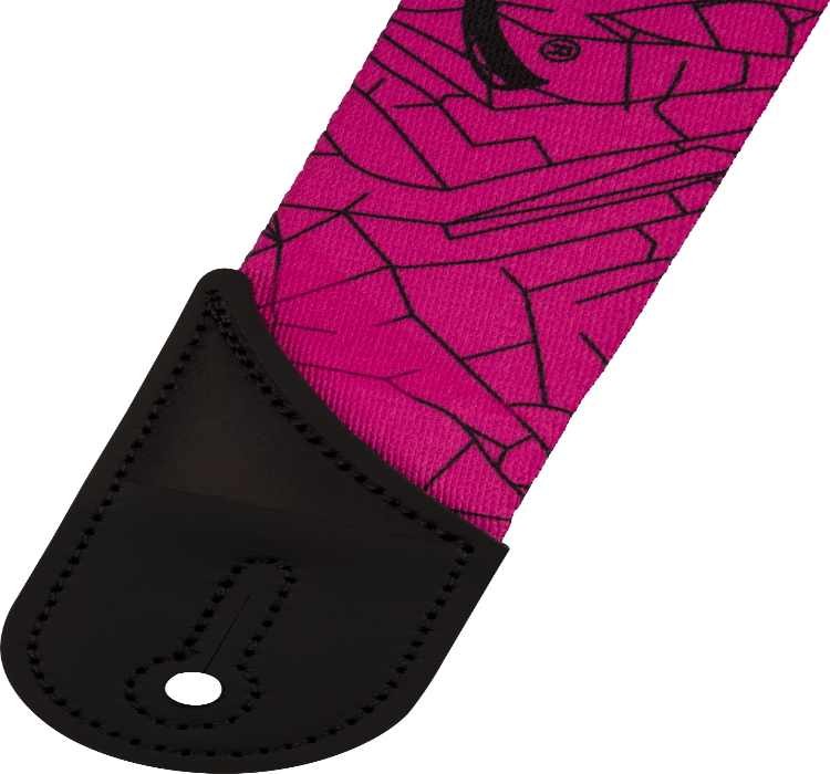 Jackson Cracked Mirror Guitar Strap, Adjustable, Pink, 2" Wide