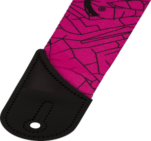 Jackson Cracked Mirror Guitar Strap, Adjustable, Pink, 2" Wide