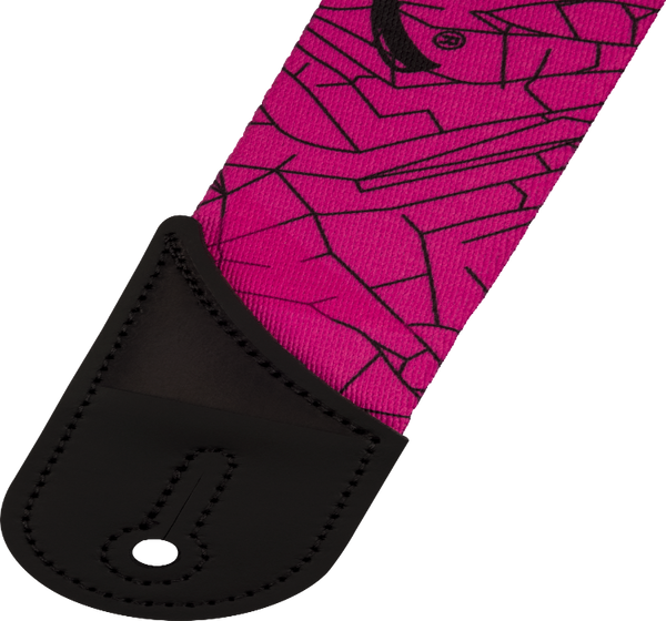 Jackson Cracked Mirror Guitar Strap, Adjustable, Pink, 2" Wide