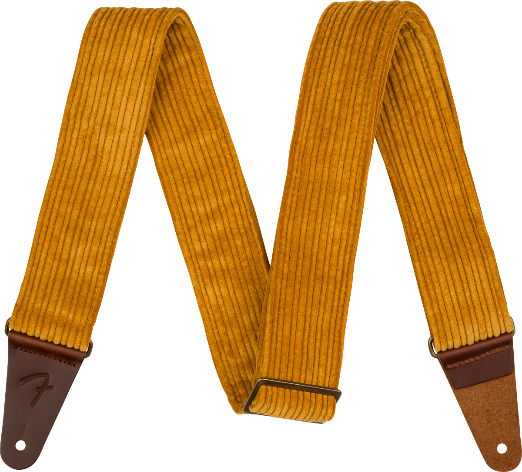 Genuine Fender Corduroy Guitar Strap, Blaze Gold, 2" Wide