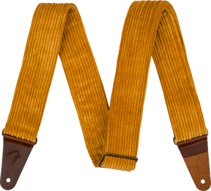 Genuine Fender Corduroy Guitar Strap, Blaze Gold, 2" Wide
