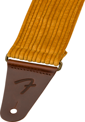 Genuine Fender Corduroy Guitar Strap, Blaze Gold, 2" Wide
