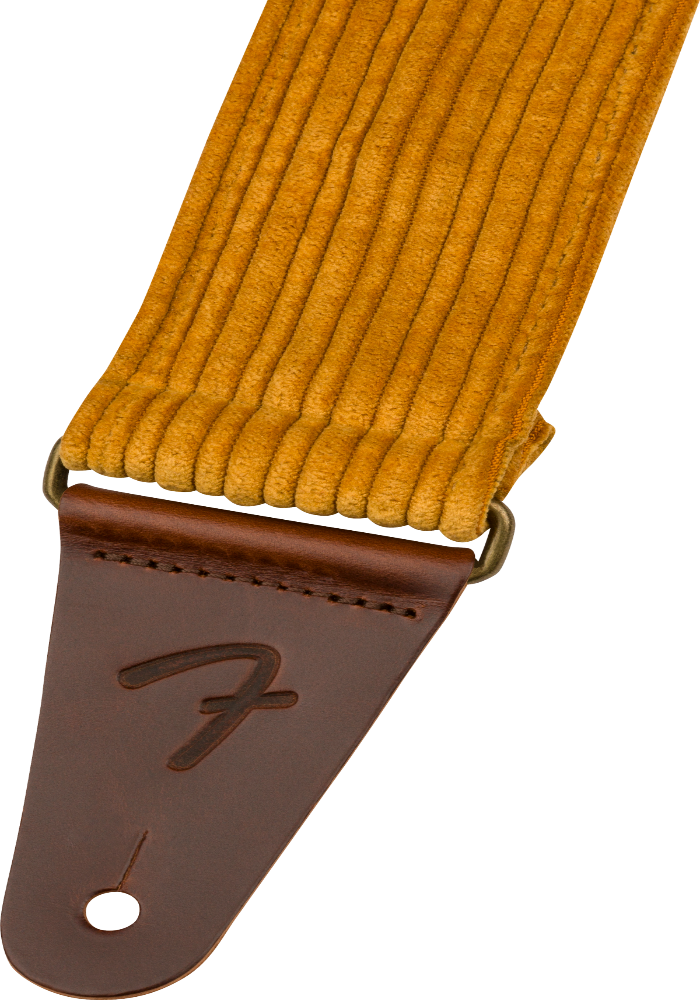 Genuine Fender Corduroy Guitar Strap, Blaze Gold, 2" Wide