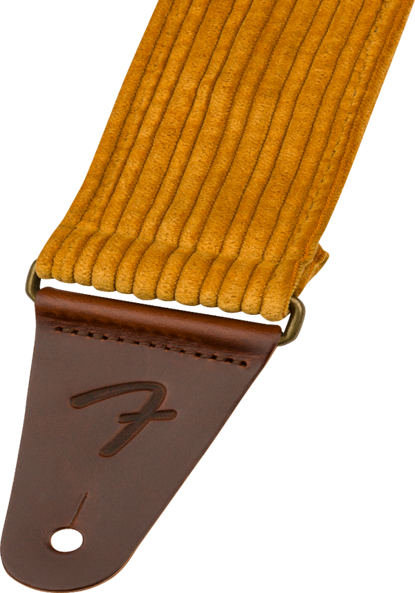 Genuine Fender Corduroy Guitar Strap, Blaze Gold, 2" Wide