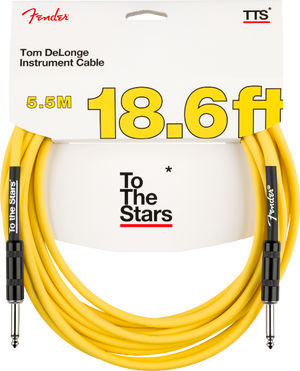 Genuine Fender Tom DeLonge 18.6' To The Stars Instrument/Guitar Cable, Yellow