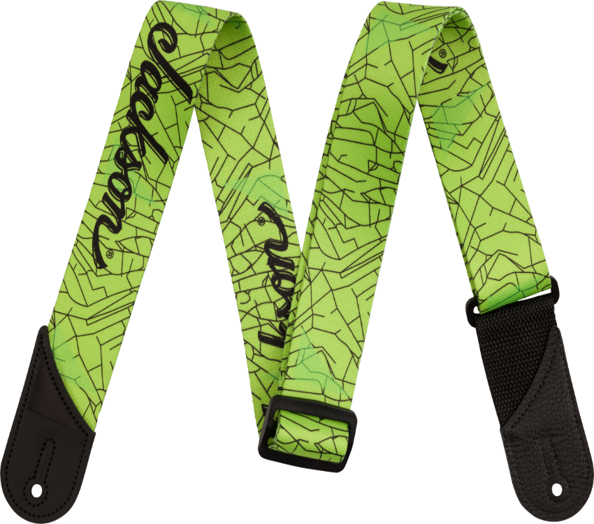 Jackson® Craca Jackson Cracked Mirror Guitar Strap, Adjustable, Green, 2" Wideked Mirror Strap, Green, 2"