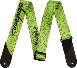 Jackson® Craca Jackson Cracked Mirror Guitar Strap, Adjustable, Green, 2" Wideked Mirror Strap, Green, 2"