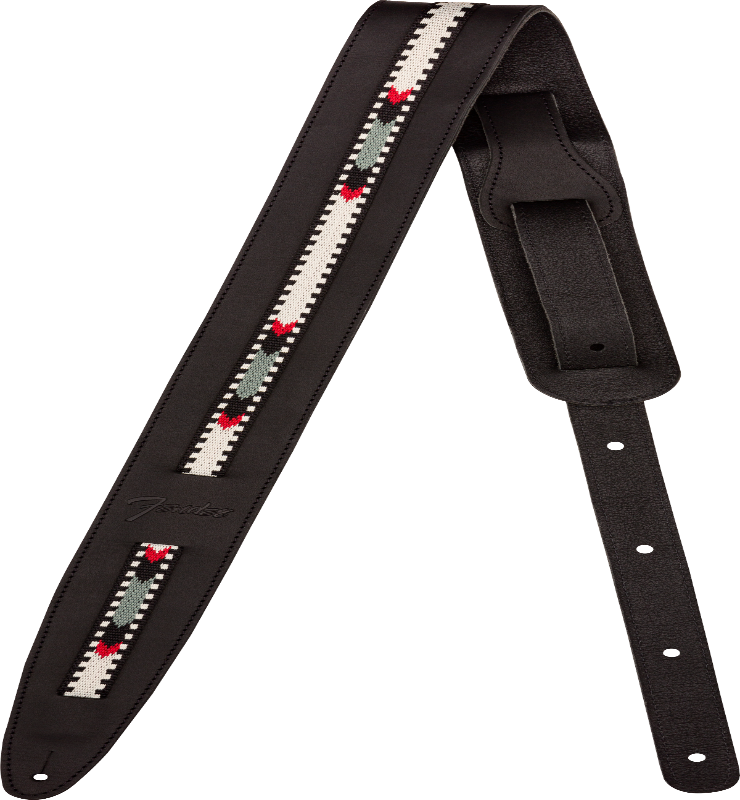 Genuine Fender Paramount Acoustic Guitar Leather Strap, Black