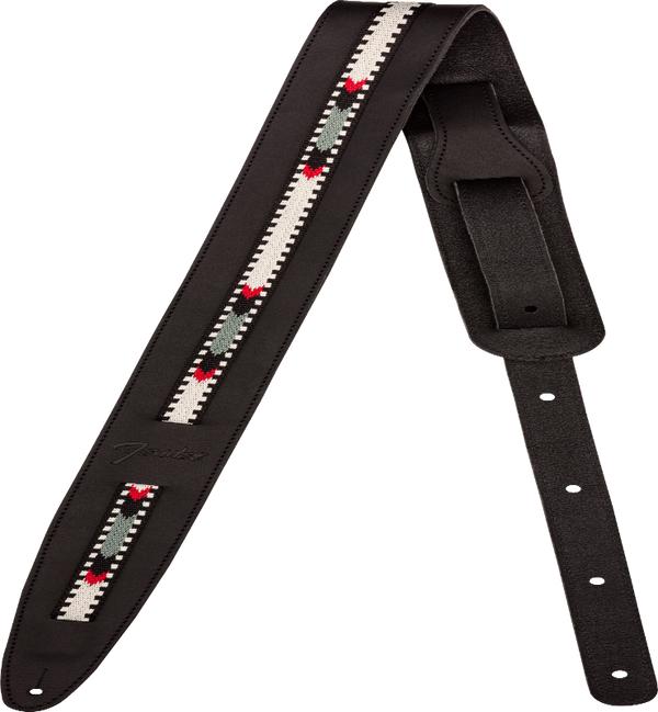 Genuine Fender Paramount Acoustic Guitar Leather Strap, Black