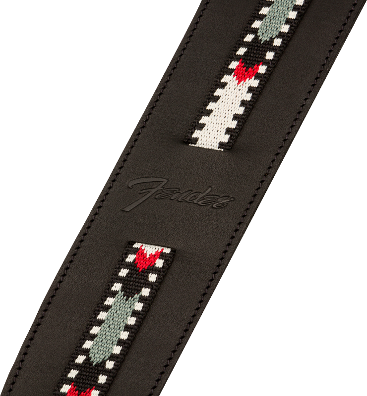 Genuine Fender Paramount Acoustic Guitar Leather Strap, Black