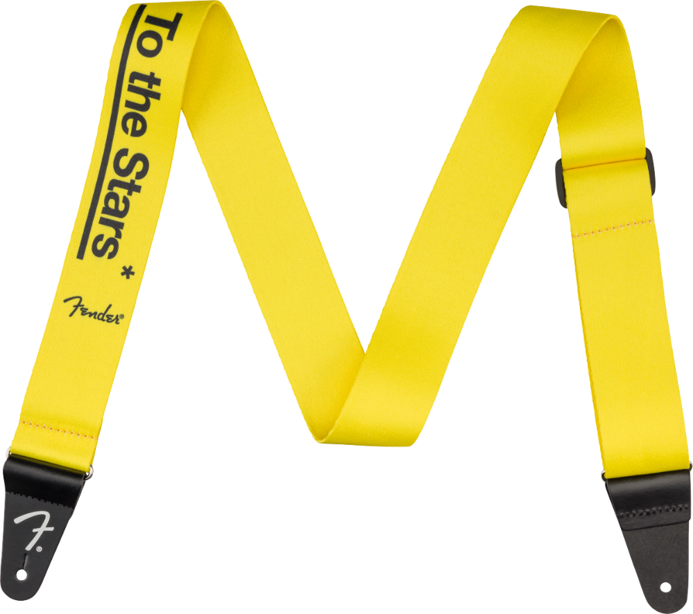 Genuine Fender Tom DeLonge To The Stars Guitar Strap, Graffiti Yellow