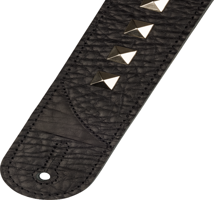 Jackson Metal Stud Leather Strap, Black, Adjustable, 2.5" Wide