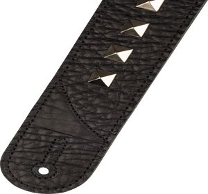 Jackson Metal Stud Leather Strap, Black, Adjustable, 2.5" Wide