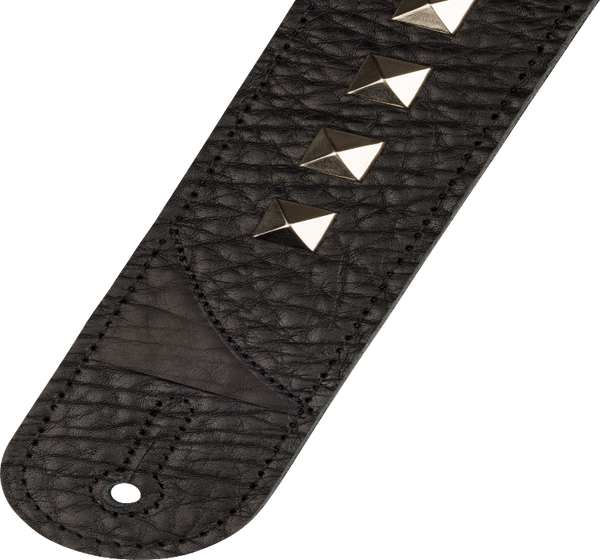 Jackson Metal Stud Leather Strap, Black, Adjustable, 2.5" Wide