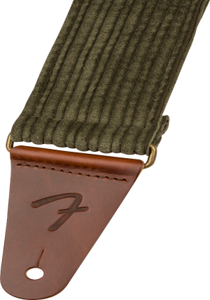 Genuine Fender Corduroy Guitar Strap, Antique Olive Green, 2" Wide