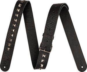 Jackson Metal Stud Leather Strap, Black, Adjustable, 2.5" Wide