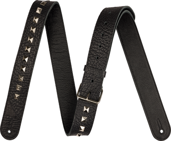 Jackson Metal Stud Leather Strap, Black, Adjustable, 2.5" Wide