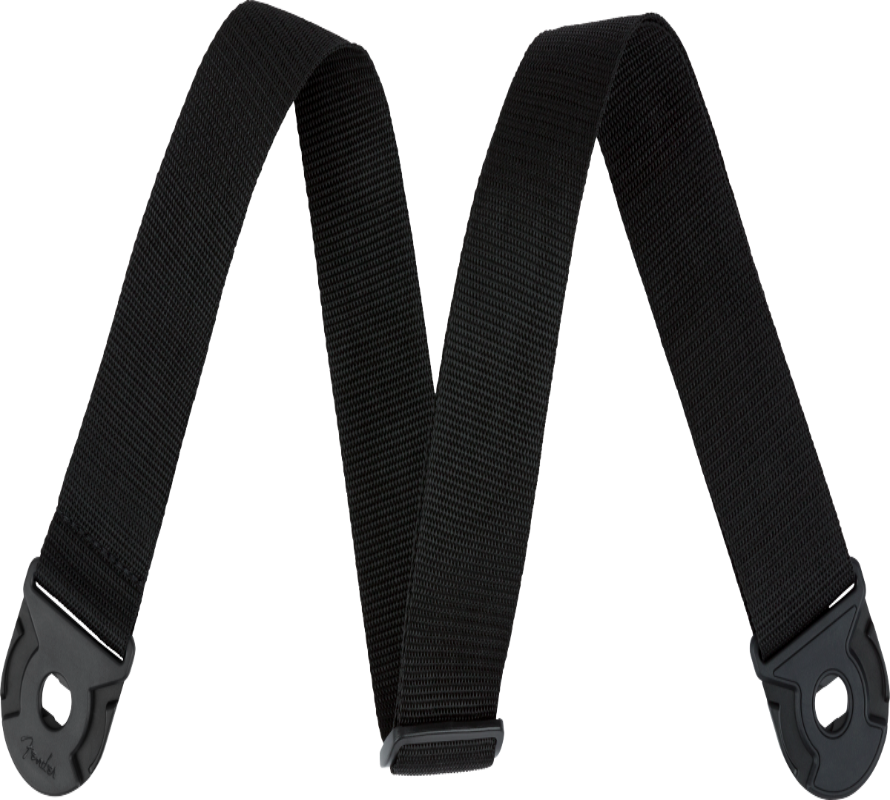 Fender QUICK GRIP Locking End Guitar Strap, Black Polypro, 2" Wide