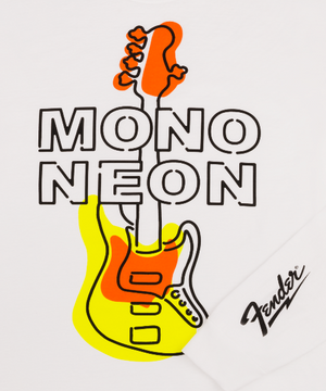 Fender Guitars Mono Neon Geo Bass Long/Sleeve T-Shirt, White, S, SMALL