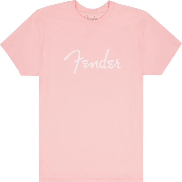 Genuine Fender Guitars Spaghetti Logo T-Shirt, Shell Pink, L, LARGE
