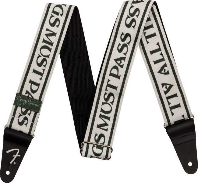 Genuine Fender GEORGE HARRISON All Things Must Pass Logo Guitar Strap, White