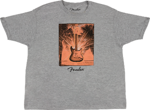 Genuine Fender Guitars Surf Tee T-Shirt, Gray Heather - S, Small