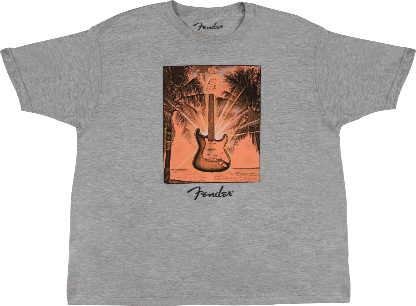 Genuine Fender Guitars Surf Tee T-Shirt, Gray Heather - S, Small