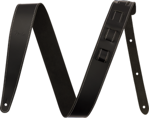 Genuine Fender 2" Essentials Leather Guitar Strap, Black, 099-0642-106