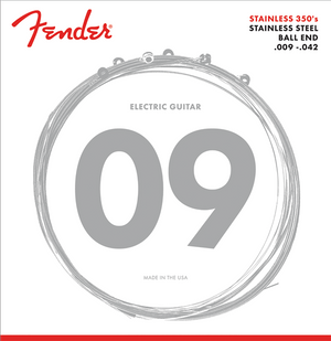 Fender 350's Electric Guitar Strings, Stainless Steel, Ball End, 350L 9-42
