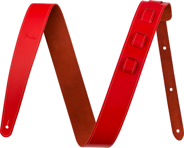 Genuine Fender 2" Essentials Leather Guitar Strap, Red, 099-0642-109