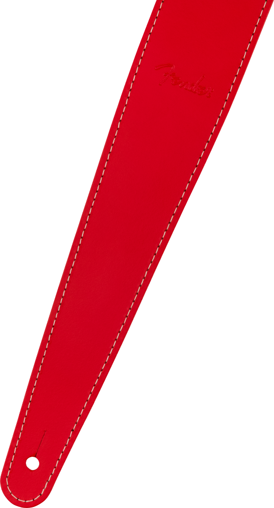 Genuine Fender 2" Essentials Leather Guitar Strap, Red, 099-0642-109