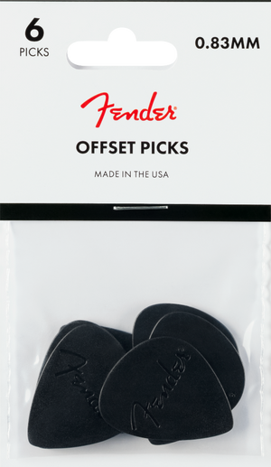 Genuine Fender Offset Guitar Picks, Black (Set of 6)