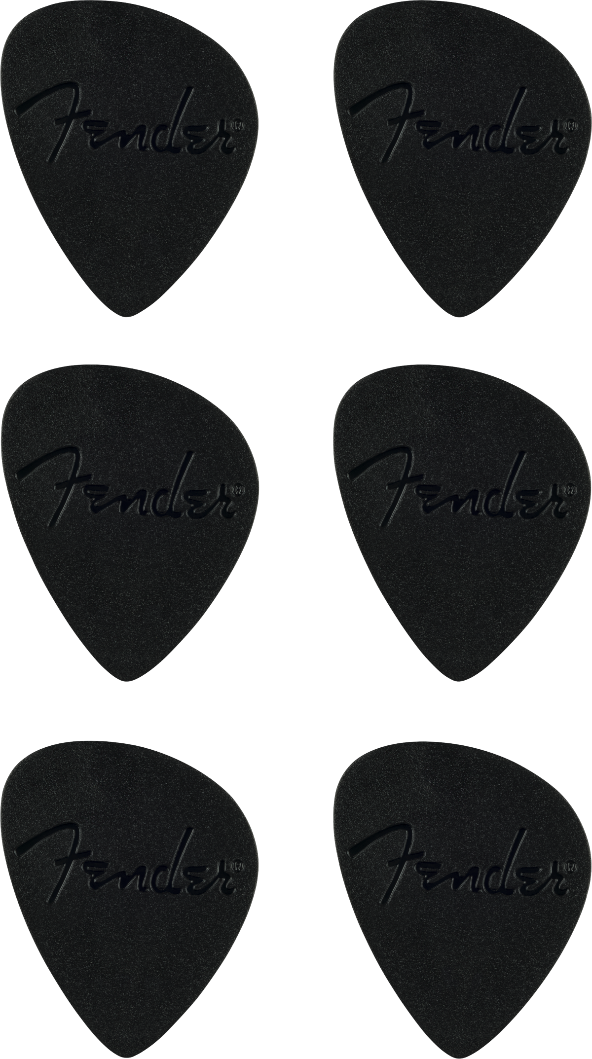 Genuine Fender Offset Guitar Picks, Black (Set of 6)
